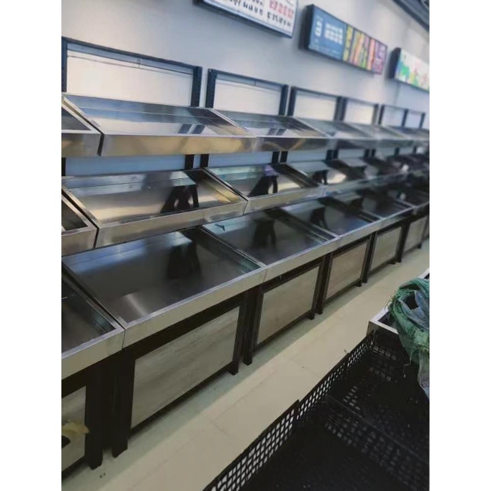超市果蔬货架展示架生鲜多层水果中岛架子水果店双层蔬菜陈列货架