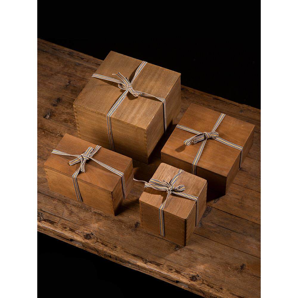 覆古木质礼盒日式桐木包装盒茶杯茶壶陶瓷花瓶礼品盒空盒木盒定制