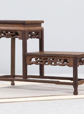 红木紫砂壶架茶具架小博古架摆件置物架鸡翅木多宝阁创意家居饰品