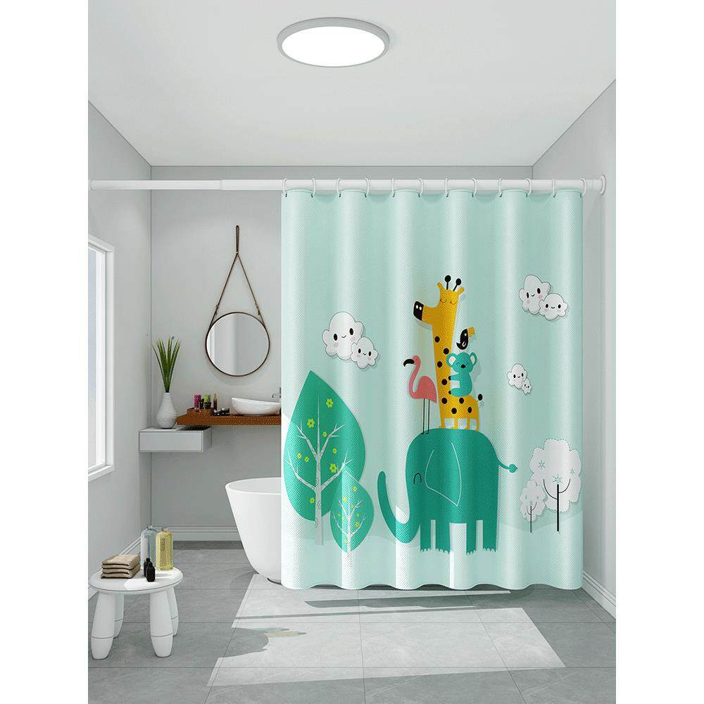 免打孔加厚防水防霉卡通浴帘布浴室淋浴隔断帘帘挂帘,家庭/个人清洁工具,浴帘,淘宝优惠券,粉丝福利购,淘宝优惠卷