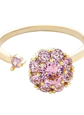 儿童戒指女童旋转花朵指环轻奢高级感送女孩闺蜜学生超闪生日礼物