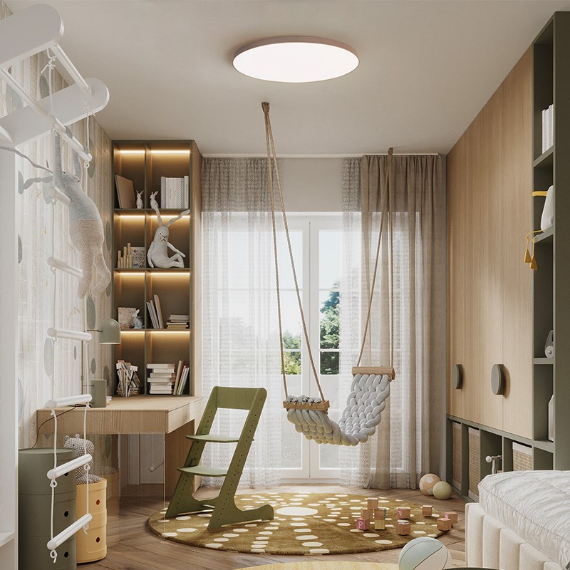 立达信元月护眼吸顶灯卧室灯超薄窄边现代简约书房灯客卧儿童房灯