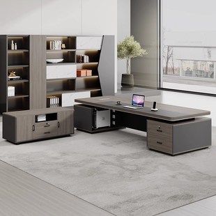 老板办公桌轻奢高级感大班台经理桌简约现代总裁办公桌椅组合