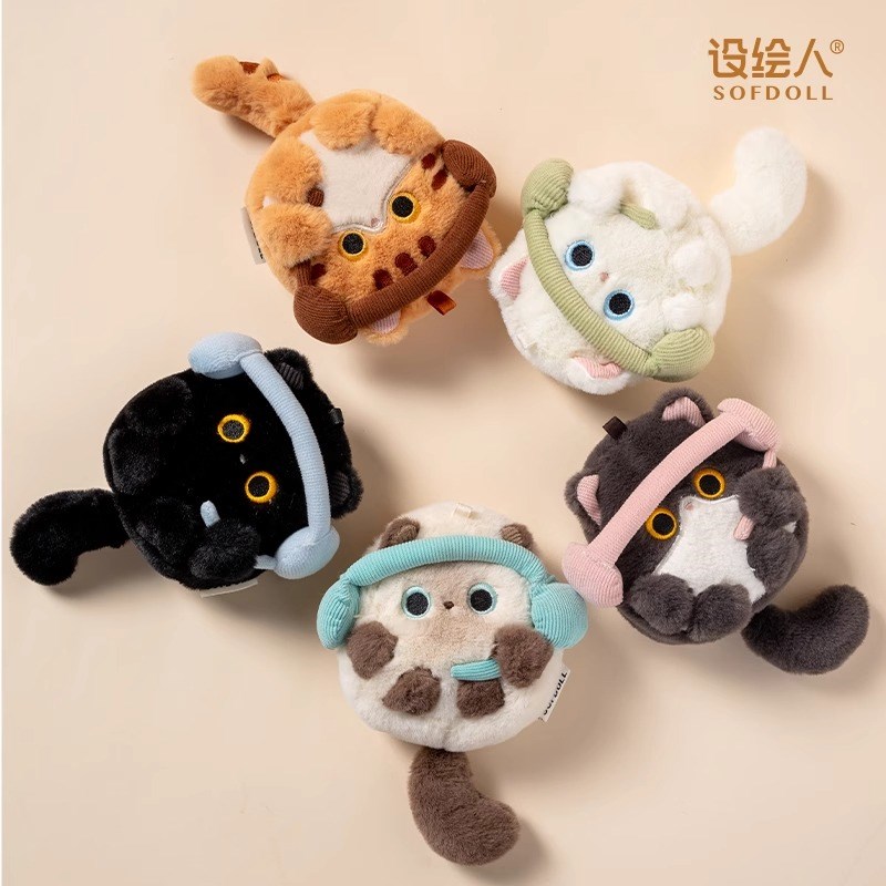 设绘人来电小喵卡通新款蓝牙耳机包可爱保护套耳机包收纳包钱包