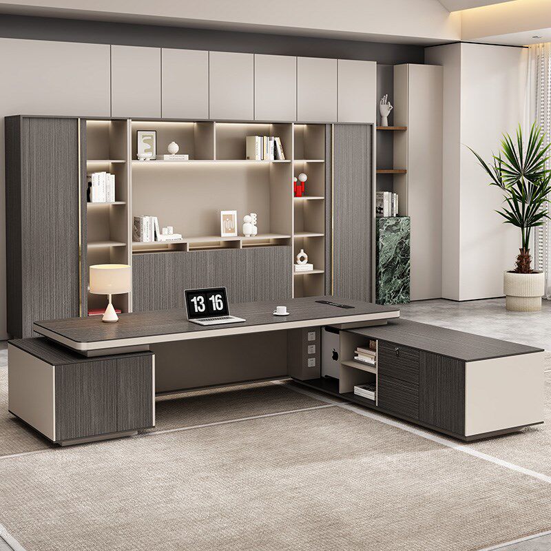 总裁老板办公桌椅组合简约现代烤漆领导董事长办公室大班台经理桌