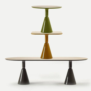 北欧设计师实木餐桌咖啡桌岩板商场客厅小户型洽谈桌圆桌会议桌