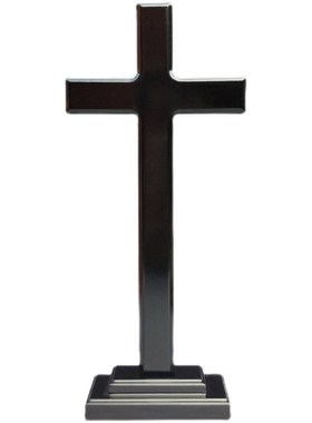 黑色实木十字架摆件 木质礼品桌面客厅摆件带底座 送礼