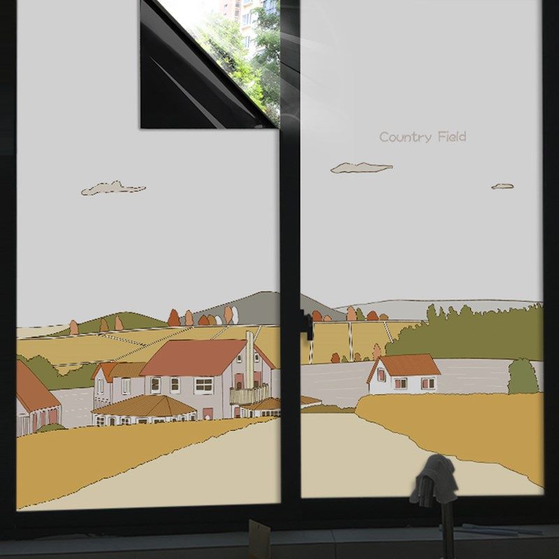 卫生间厕所玻璃窗防窥膜浴室窗户贴纸防走光唯美乡村风景磨砂贴膜,家居饰品,玻璃膜/贴,淘宝优惠券,粉丝福利购,淘宝优惠卷