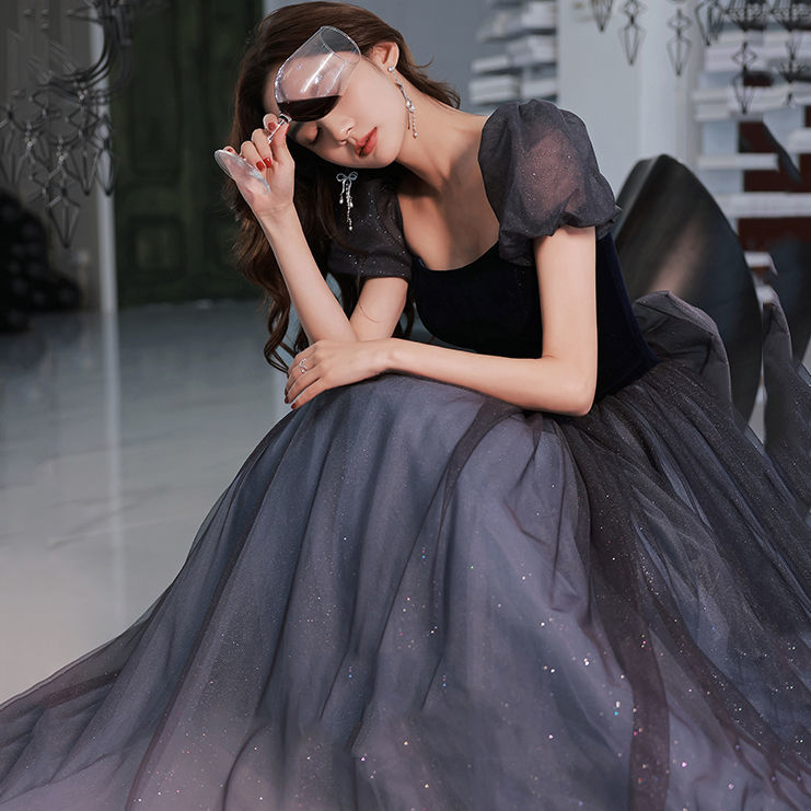 晚礼服2024年秋冬新款平时可穿宴会高端设计感气质仙气学生连衣裙