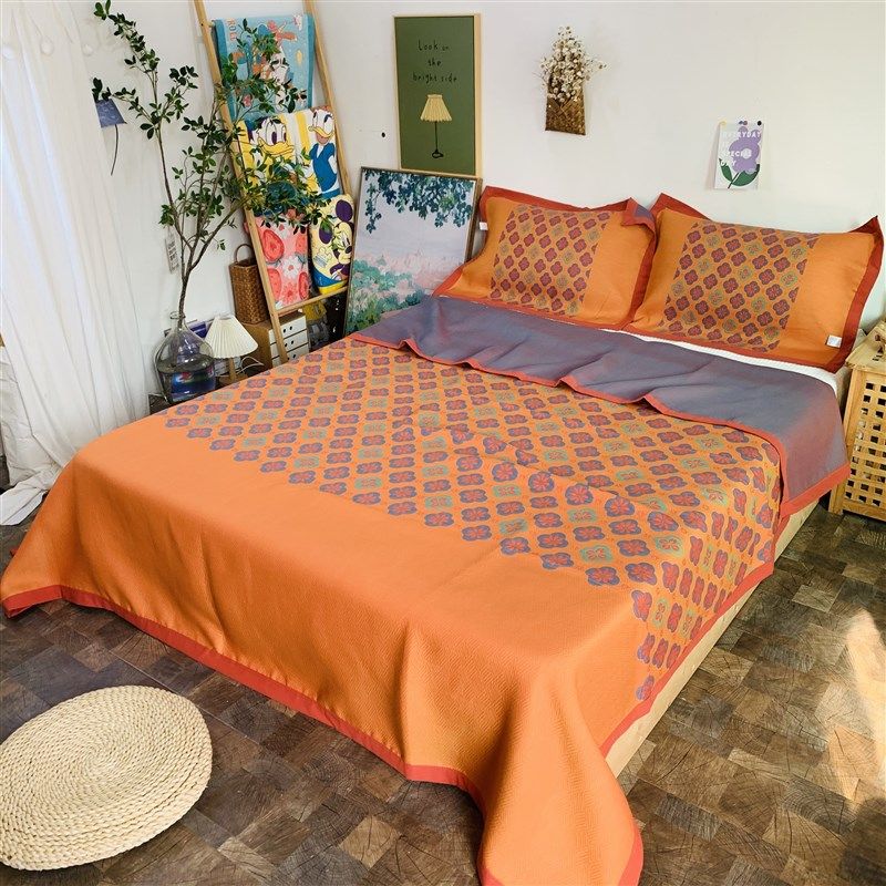 精梳棉细沙纱布毛巾被盖毯简约春夏单双人午睡休闲空调毯三件套,床上用品,床盖,淘宝优惠券,粉丝福利购,淘宝优惠卷