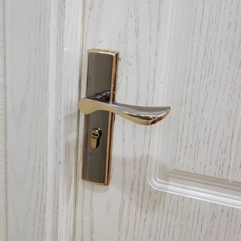 通用型手柄房间旧门换锁门锁黑色木门静音卧室内家用锁具老式门把