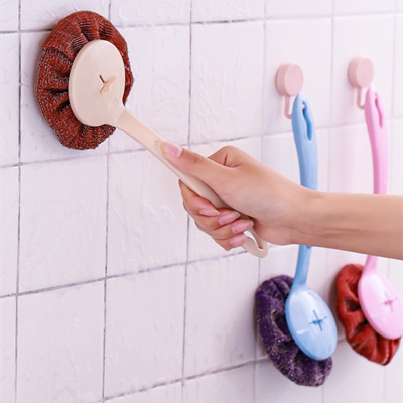 新款超强去污洗锅刷长柄花型不锈钢丝布清洁洗锅刷不掉渣洗碗球