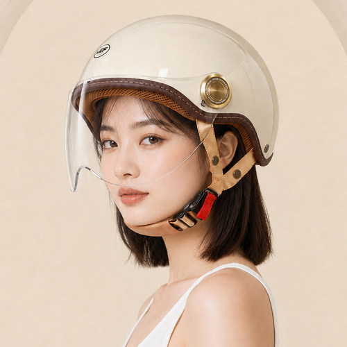 【升级款】超轻复古半盔四季头盔