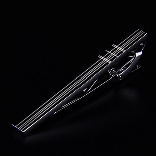 斯巴达 复古祥云花纹 枪黑色领带夹激光雕花镜面领夹领针男士男式