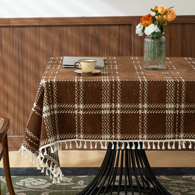 雪尼尔桌布2024新款日式简约茶几台布轻奢高级感正方形餐桌垫布