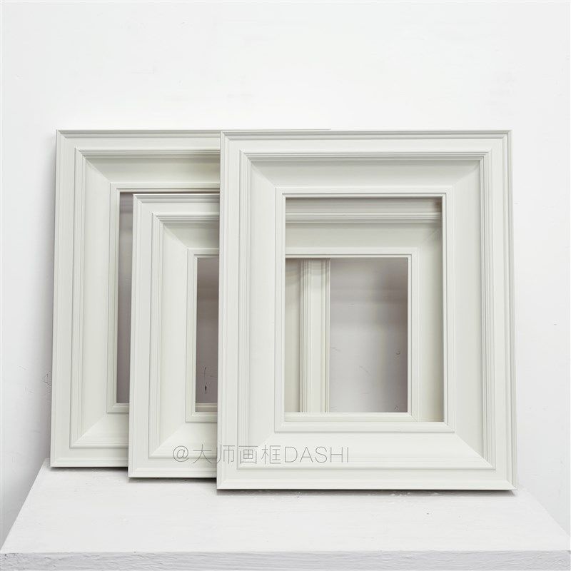 白色复古典欧式实木油画框外框装裱定制镜框相框美式挂墙摄影拼图