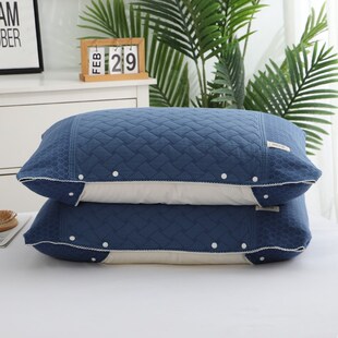 纯棉枕巾吸汗防头油高档欧式魔术枕套按扣固定防滑落大小一等品