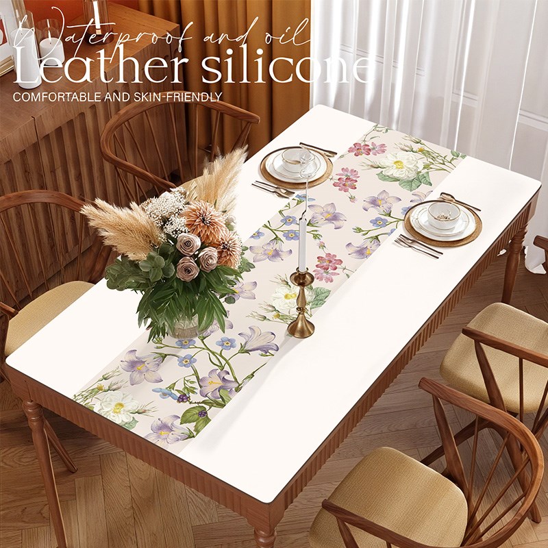 3.5MM加厚2025新款餐桌垫防油防水美式高级感桌布茶几桌面保护垫