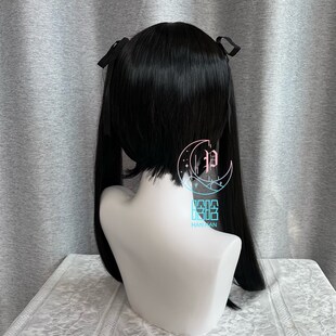 动漫假发 轻音少女 中野梓 黑色短发+接发系带双马尾 COS假发