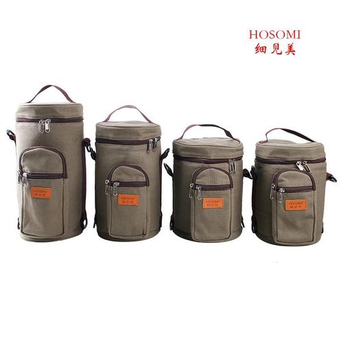 户外饭盒保温袋帆布保温桶套铝箔内套双肩背包
