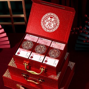 婚礼红包提亲聘礼大号手提钱箱订婚彩礼钱盒子 结婚礼金箱高档中式