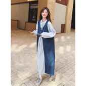 高级感休闲一整套穿搭叠穿衬衫 慵懒风牛仔套装 裙女秋季 裙两件套