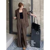 套装 裤 女秋2025新款 高级感老钱风西装 一整套穿搭西服阔腿裤 两件套