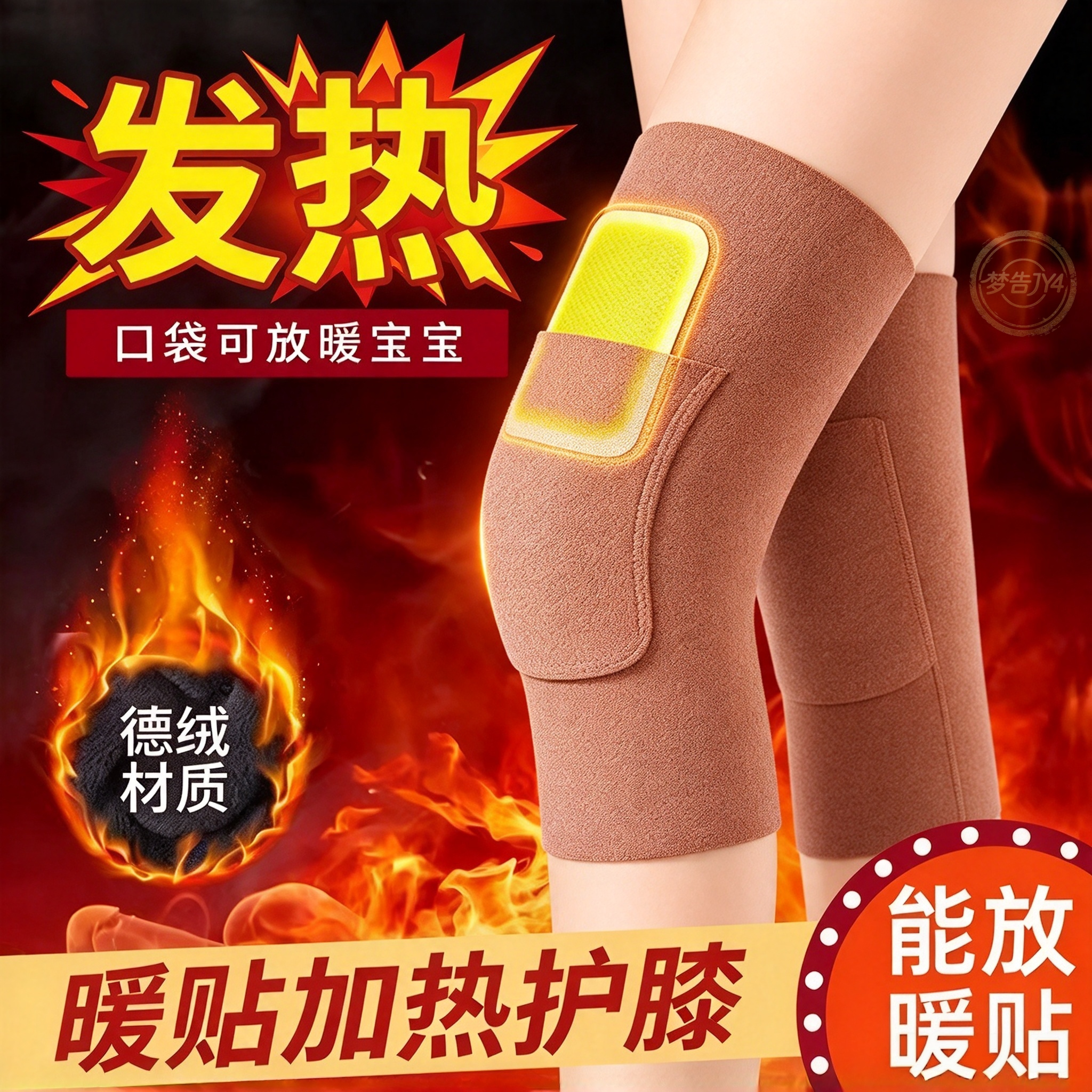 德绒保暖秋裤护膝高腰老人