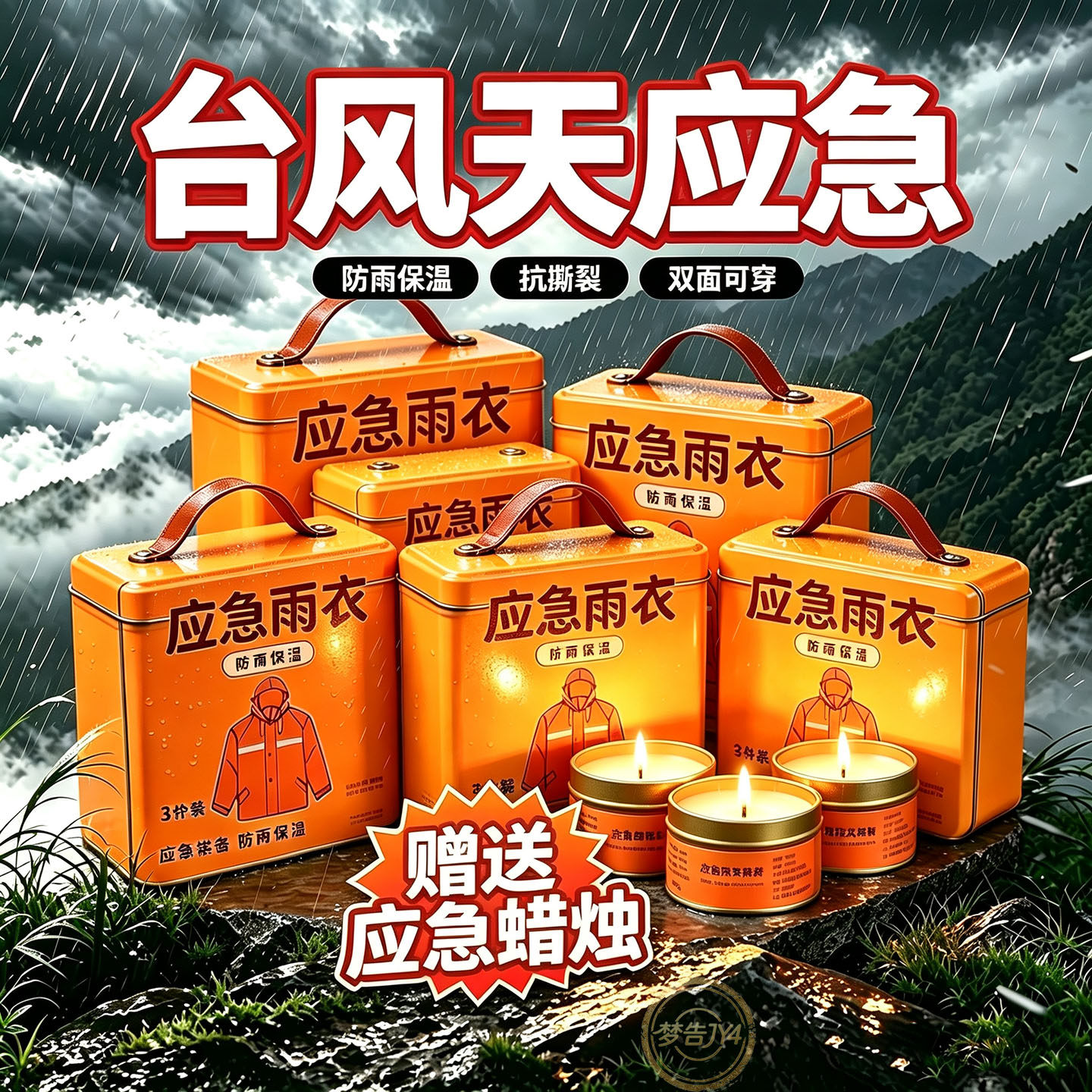 送蜡烛】保温铝膜雨衣成人加厚防风防水防寒户外骑行登山保暖雨披