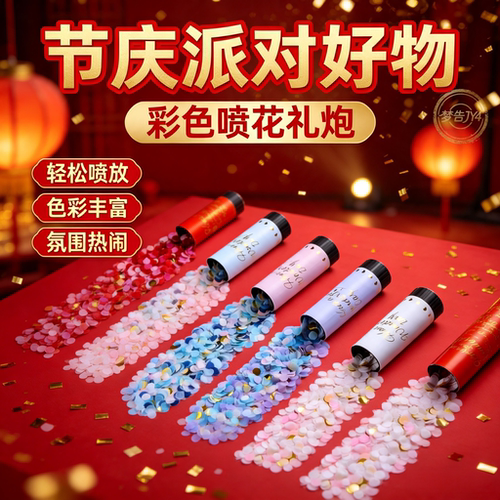 七彩礼炮开业婚庆派对喷花