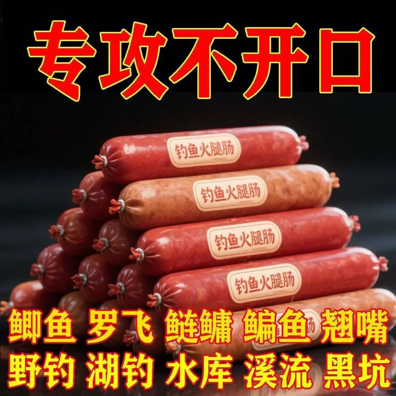 钓鱼火腿肠高营养持久诱营养足雾化好聚鱼快新型扁食面食软胶鱼饵