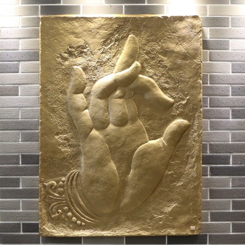 中式浮雕挂件仿古禅意招财佛手玄关墙饰家居装饰品壁饰拈花微笑