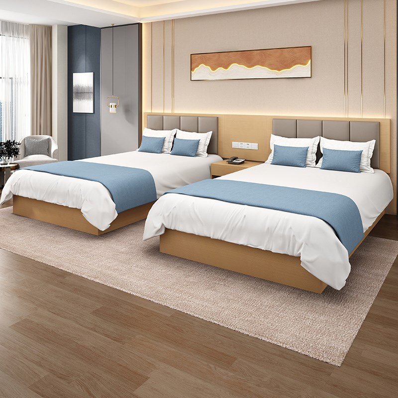 酒店家具标间全套单标间民宿旅馆客房大床公寓宾馆床定制双床