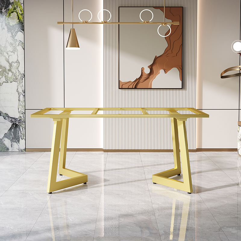 极简长桌腿支架岩板大理石大板桌脚碳素钢餐桌脚茶桌会议铁艺桌架