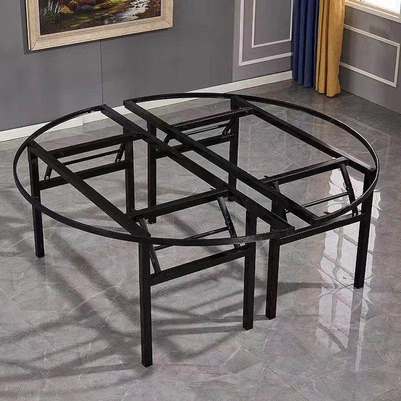 大圆桌支架方桌支架酒店大圆桌折叠架脚架折叠桌餐桌脚桌腿铁架子