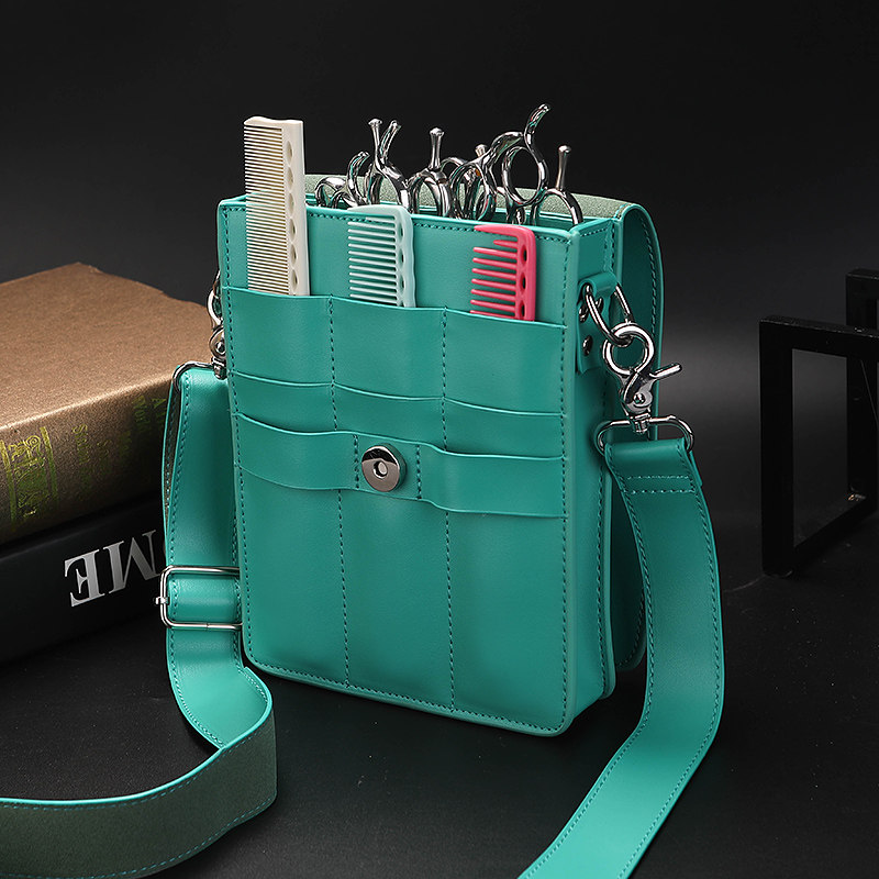 美发剪刀包发型师专用挎包斜挎腰包时尚个性潮流理发师黑色剪发包