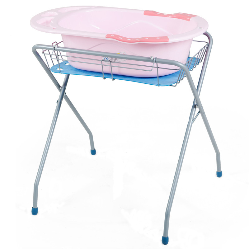婴儿澡盆支架 宝宝浴盆支撑架新生儿抚触尿布台护理台折叠洗澡架