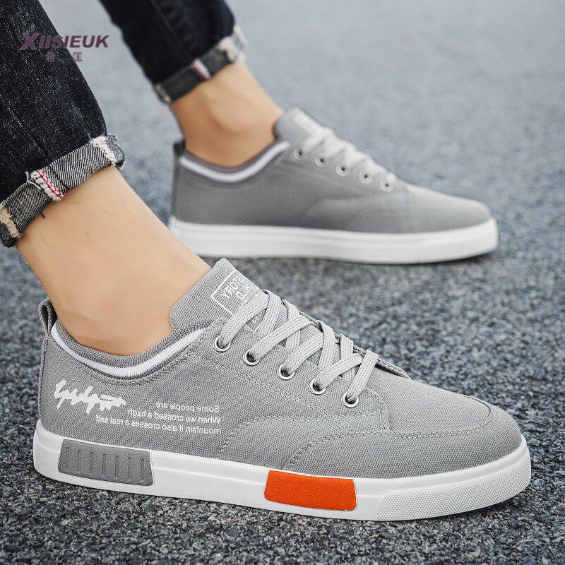 大码4546男生帆布鞋秋季新款宽胖脚青少年中小学生休闲运动平板鞋