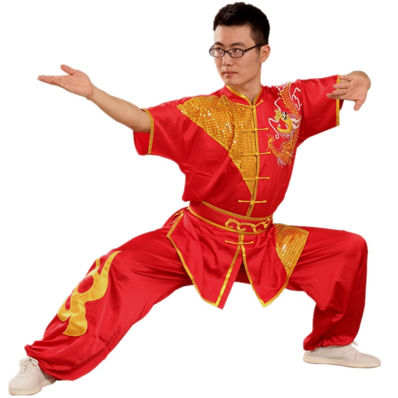 武术服装表演服功夫练武服训练功服男太极刺绣比赛套装体考女演出