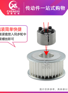 免键涨紧套同步轮 5M40齿 槽宽16/21/26内孔8-22 齿外径62.7 带轮