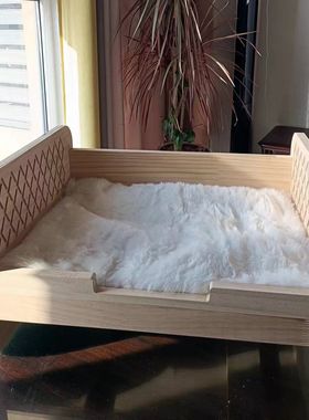 宠物实木床猫床狗床狗窝猫窝离地秋冬大号木头可爱猫咪狗狗狗泰迪