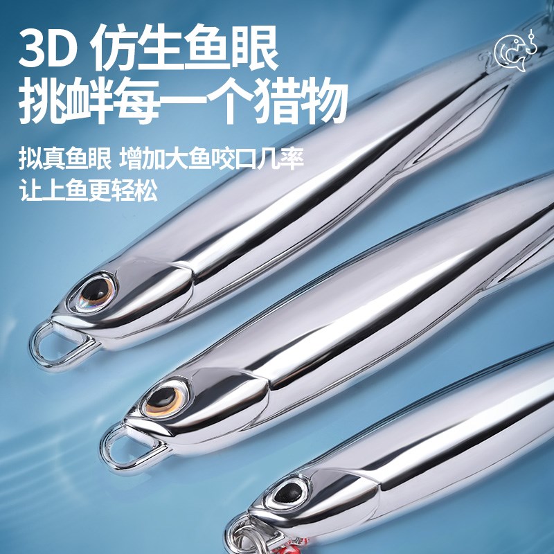 路亚饵铁板双钩铁板钩血槽钩抛远投淡水翘嘴鲈鱼鲅鱼专杀飘落