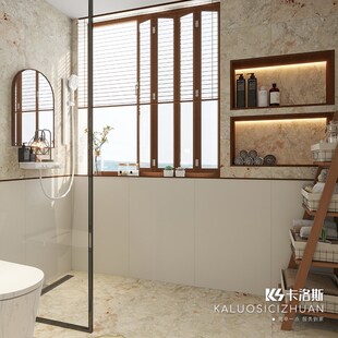 莫奈花园 奶油风瓷砖600x1200哑光卫生间墙砖厨房浴室微水泥地砖