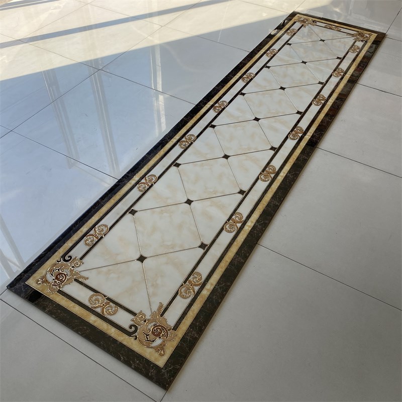 定制走廊过道拼花瓷砖800宽微晶石入户玄关客厅造型拼花地砖无限