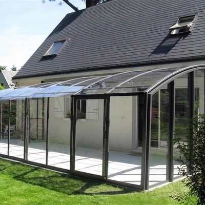 可折叠移动阳光房定制户外露台阳台天井移动顶别墅智能伸缩玻璃房