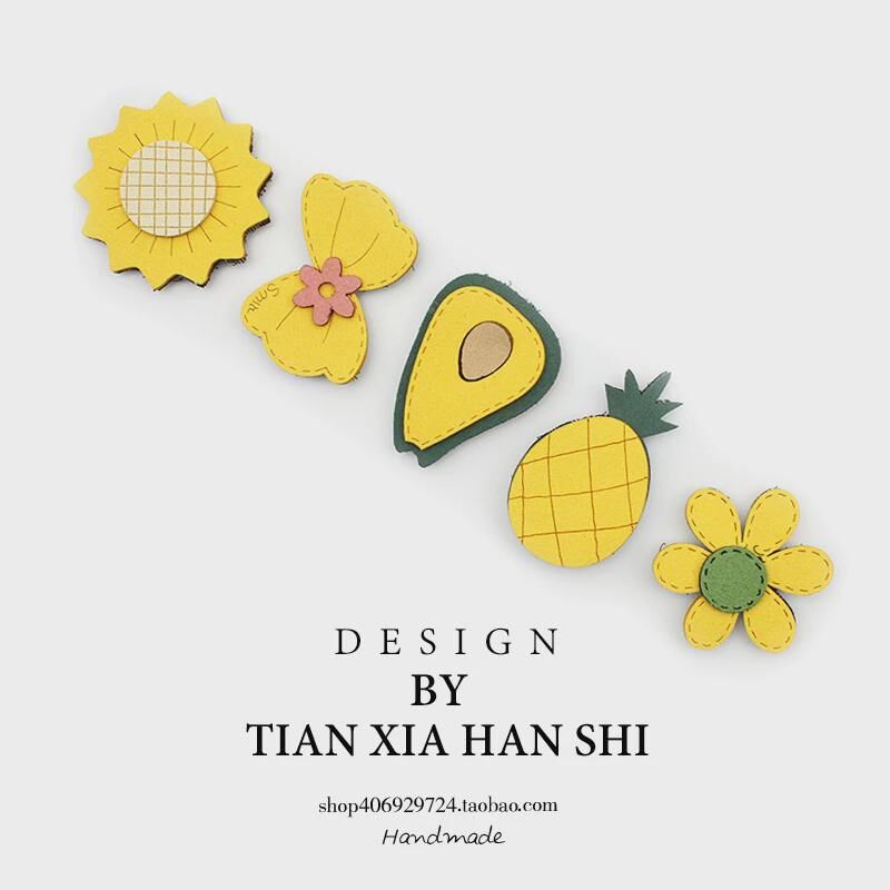 婴儿魔术贴水果花朵卡通不伤发碎发贴儿童宝宝简约发卡头新款