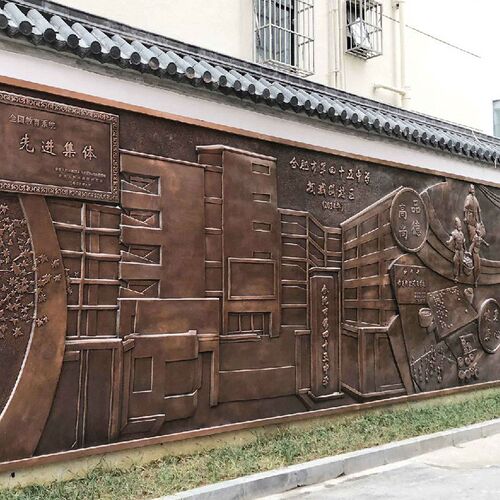 玻璃钢浮雕 锻铜浮雕室外景区广场校园历史古典文化背景墙装饰