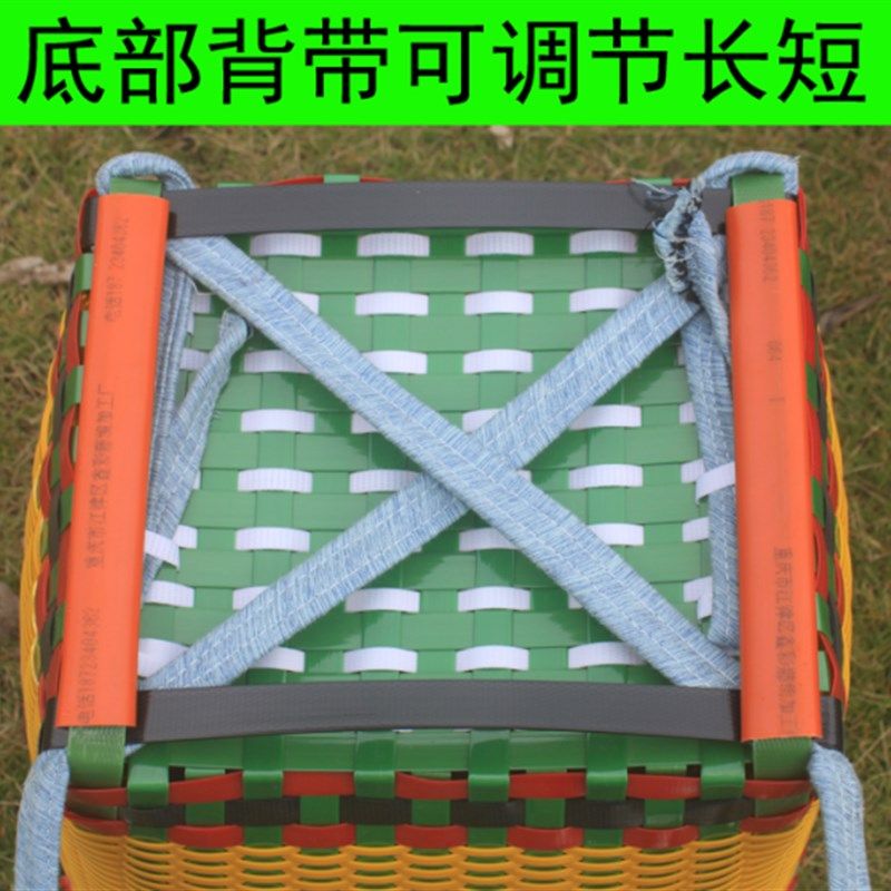 竹编大小家用买菜背篓花色竹蔑筐塑料收纳筐茶叶采摘背筐舞蹈表演
