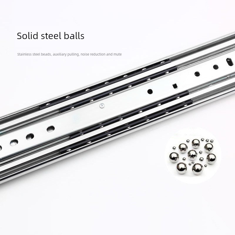 76宽重型滑轨承重导轨三节房车超大型抽屉机床机柜带锁楼梯柜轨道