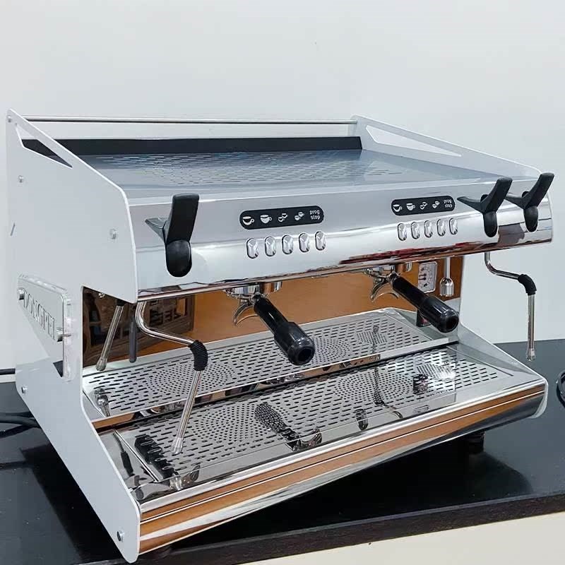 东沛半自动咖啡机DPC802打奶泡咖啡店设备蒸汽意式双头咖啡机商用